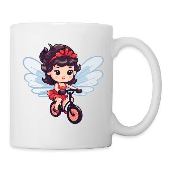 Fée mignon vélo bande dessinée - Mug blanc - blanc - Droite