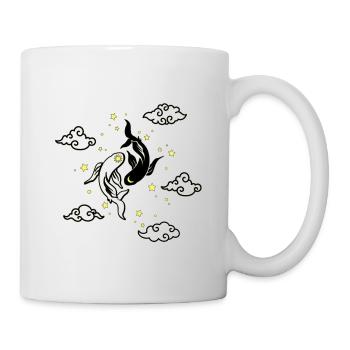 Koi Yin Yang in the Golden Clouds - Mug - white - Right