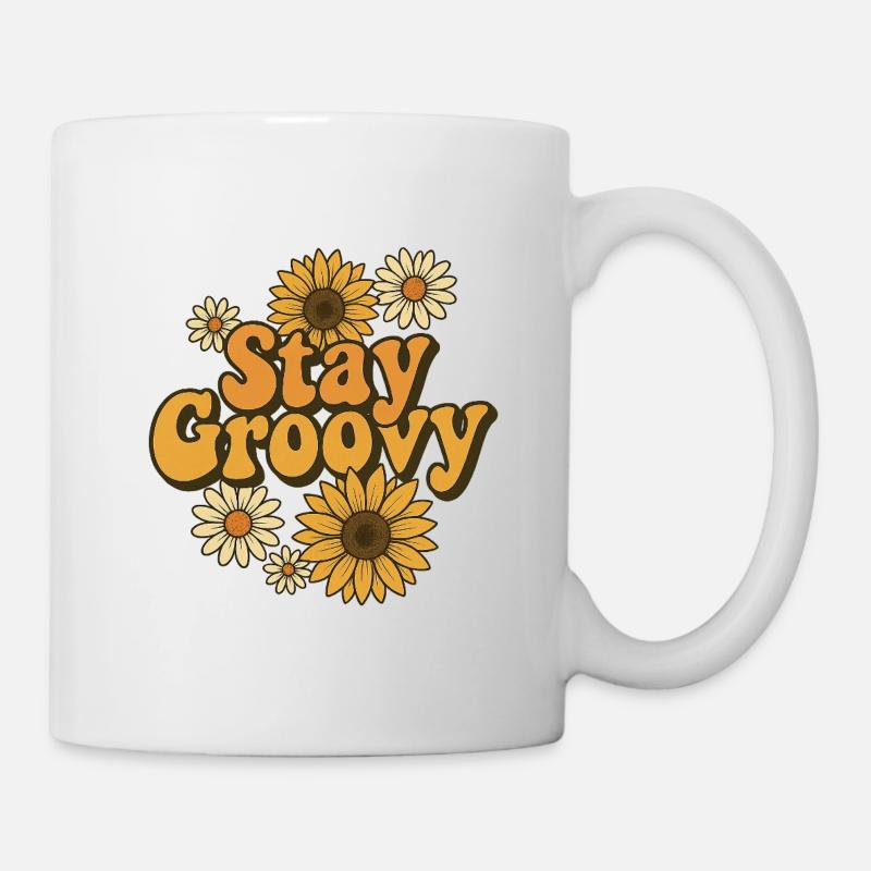 Bleiben Sie groovy - Tasse - Weiß