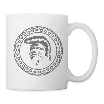 Indigene Kopfsilhouette Federband - Tasse - Weiß - Rechts