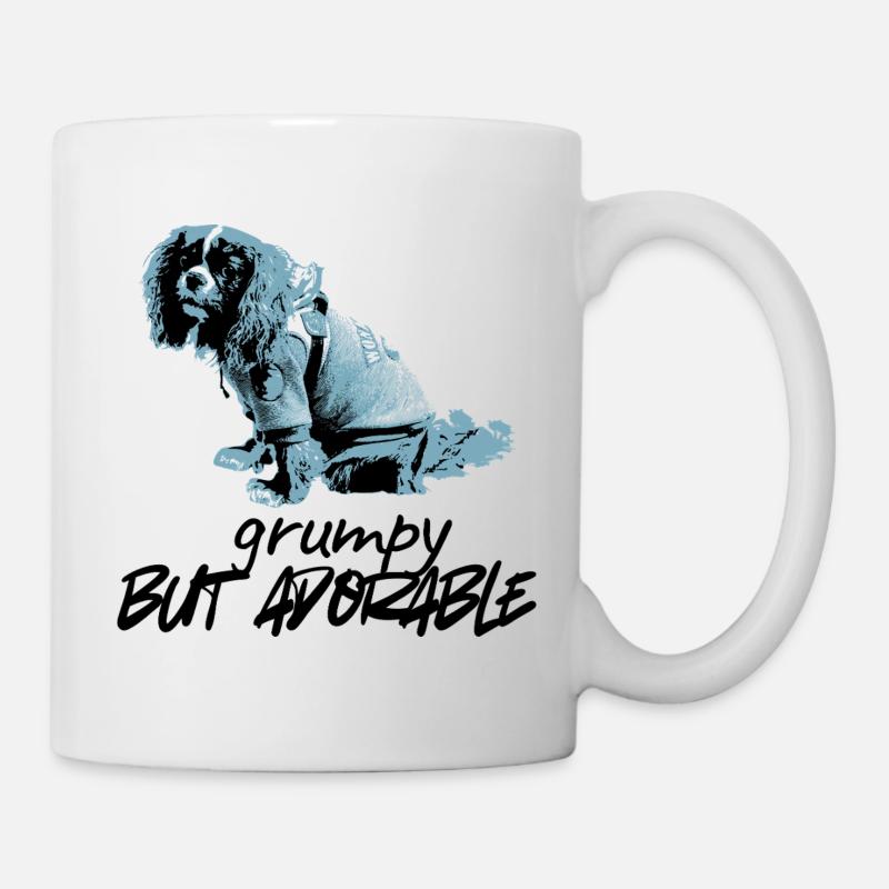 Blue Dog Portrait in Stencil Style - Mug - white