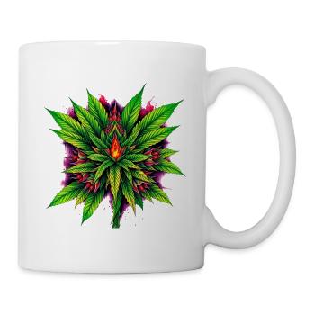 Feuer Mandala Cannabisblatt Stern - Tasse - Weiß - Rechts