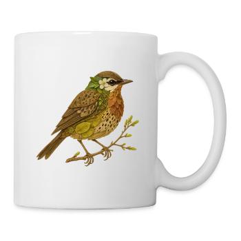 Grive musicienne dans sa robe naturelle - Mug blanc - blanc - Droite