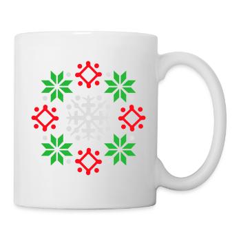 flocons de neige motif Noël pull neige - Mug blanc - blanc - Droite