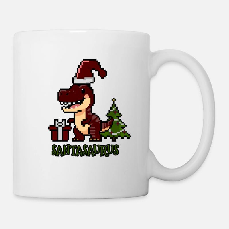 Santasaurus Christmas Dino - Mug - white