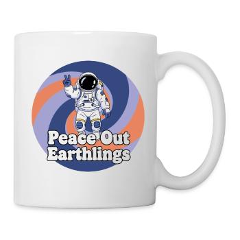 Astronaut Peace Out Earthlings - Tasse - Weiß - Rechts