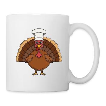 Chef Turquie Dessin animé Thanksgiving - Mug blanc - blanc - Droite