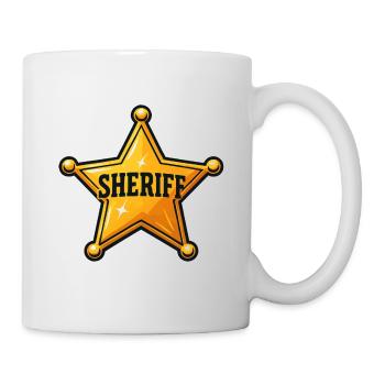 Sheriff Star Badge Design - Mug - white - Right