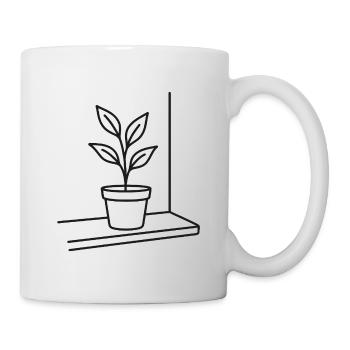 Plant in a pot sketch – motif for balcony gardeners - Mug - white - Right