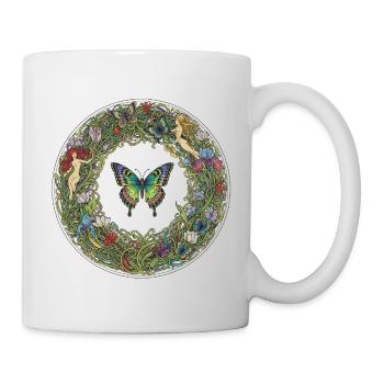 Flower Circle Butterfly Dream Image - Mug - white - Right
