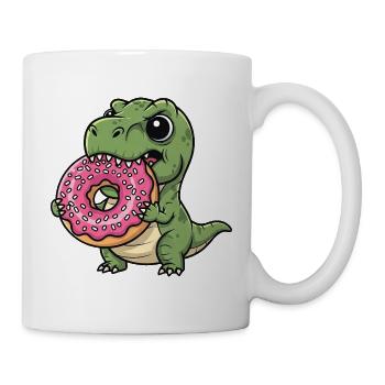 Mignon T-Rex Dino Donut Dessin animé Dessert Gâterie - Mug blanc - blanc - Droite