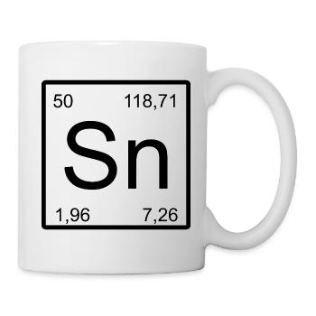 Zinn Symbol Minimalistische Chemie - Tasse - Weiß - Rechts