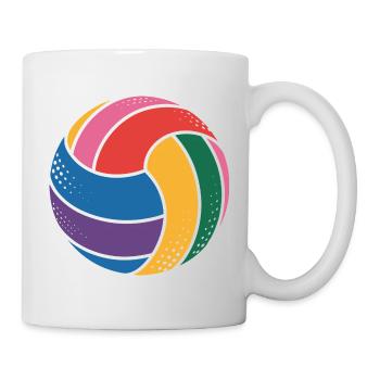 Colorful volleyball for sports lovers - Mug - white - Right