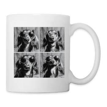 Funny Dachshund Dog Retro Photo Booth - Mug - white - Right