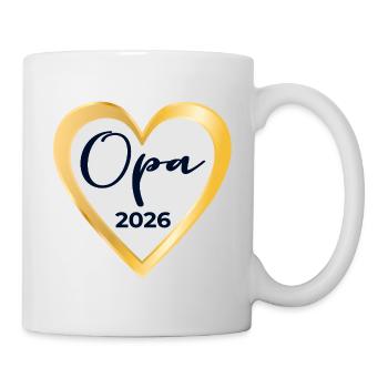 MESSAGE BÉBÉ GRAND-PÈRE 2026 COEUR - Mug blanc - blanc - Droite