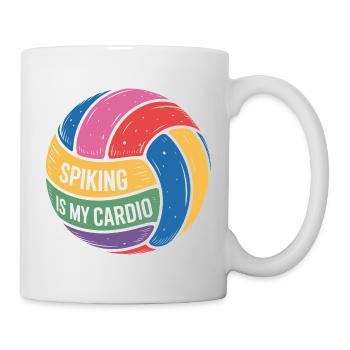 Spiking is my cardio volleyball motivation - Mug - white - Right