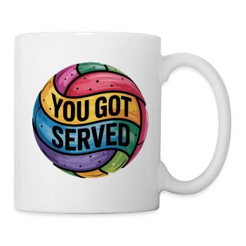 You Got Served Volleyball Kunst - Tasse - Weiß - Rechts