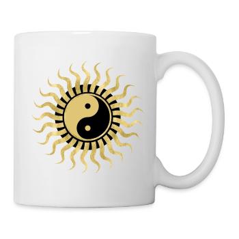 Goldene Yin Yang Sohle - Tasse - Weiß - Rechts