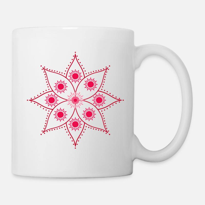 Mandala Rosace Rose Intense - Mug blanc - blanc