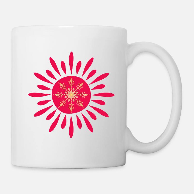 Rote Blumendämmerung - Tasse - Weiß