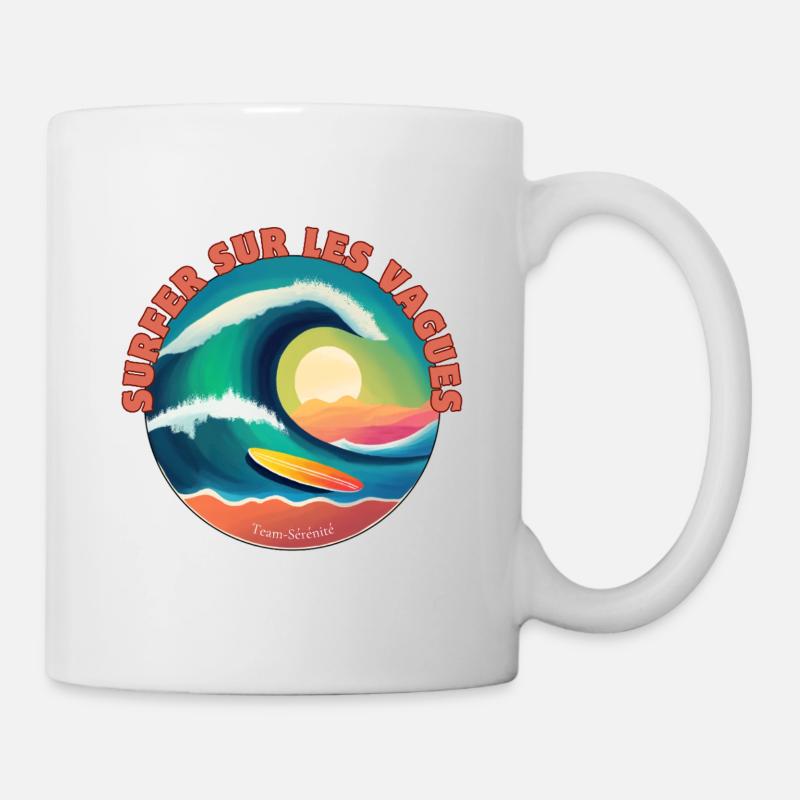 Surfing the waves - Mug - white