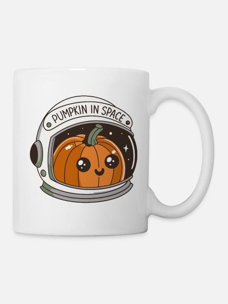 Kürbis im Weltraum - Tasse - Weiß