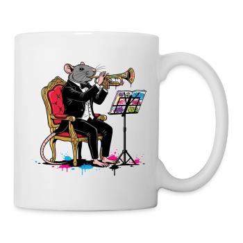 Jazzrat en trompette smoking - Mug blanc - blanc - Droite