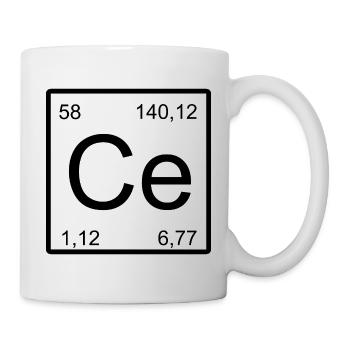 Cerium Element Minimalist Style Graphic - Mug - white - Right