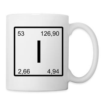 Élément d’iode Iode Symbole d’élément du tableau périodique - Mug blanc - blanc - Droite