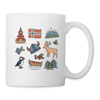 Nature norvégienne et symboles nordiques - Mug blanc - blanc - Droite