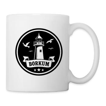 Leuchtturm Borkum Maritimes Emblem - Tasse - Weiß - Rechts