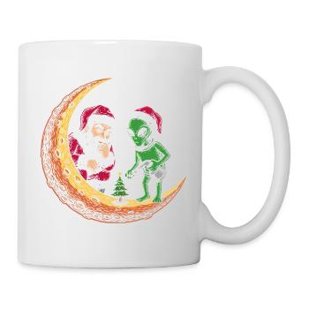 Alien Santa Mondweihnacht - Tasse - Weiß - Rechts