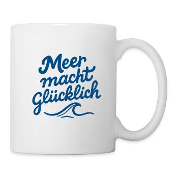Sea Makes Happy Typography Wave - Mug - white - Right