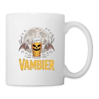 Vampir Bier-Motiv unter Mondschein - Tasse - Weiß - Rechts