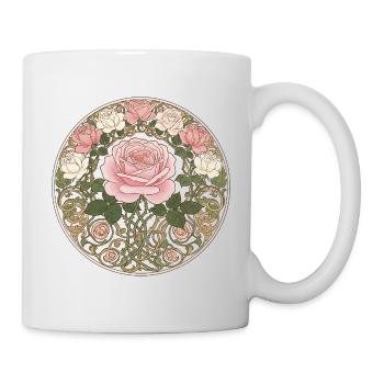 Rose Circle Ornament in Art Nouveau - Mug - white - Right