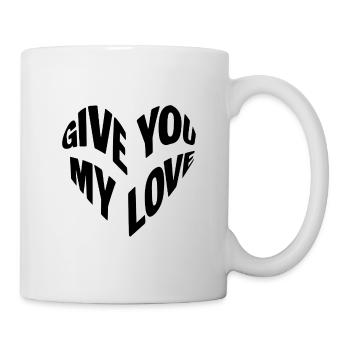"Give you my love" heart - Mug - white - Right