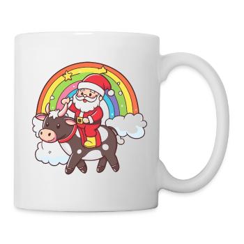 Kuh Weihnachtsmann Weihnachten - Tasse - Weiß - Rechts