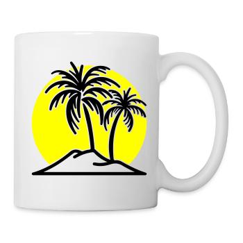 Palm Tree Symbol Beach Island - Mug - white - Right