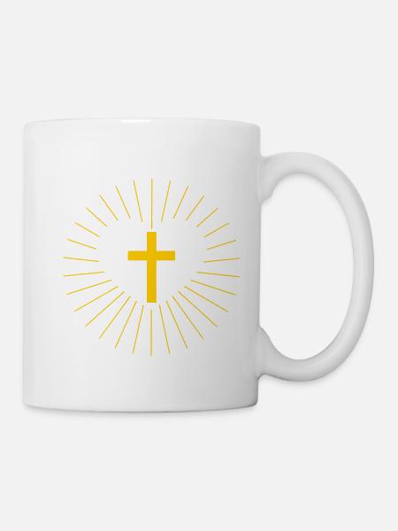 Kreuz und Herz - Tasse - Weiß