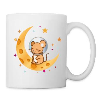 Sleeping Astronaut Mouse on Cheese Moon - Mug - white - Right