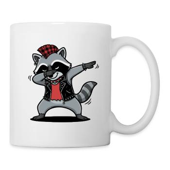 Punk Rock Raccoon – DAB Move dans le style comique - Mug blanc - blanc - Droite