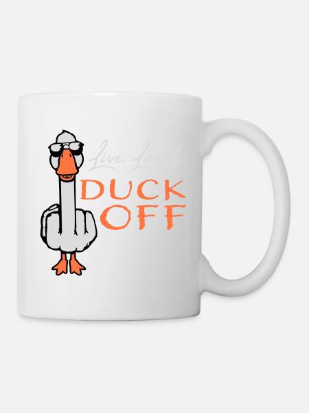 Goose Live Laugh Duck Off Lunettes de soleil Majeur - Mug blanc - blanc