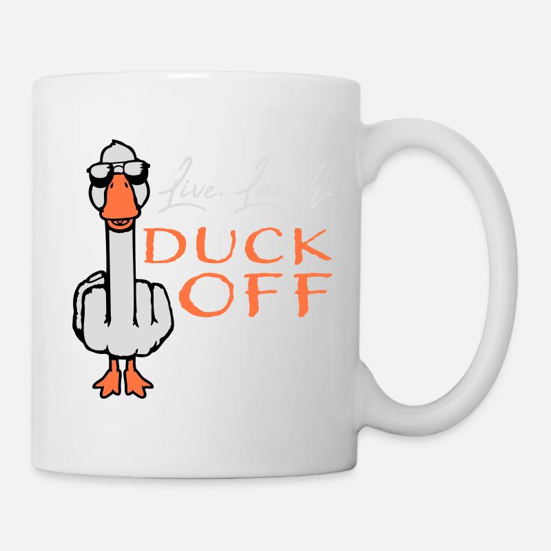 Goose Live Laugh Duck Off Lunettes de soleil Majeur - Mug blanc - blanc
