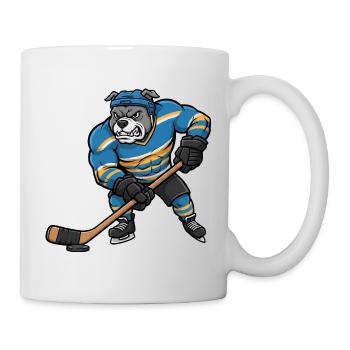 Cooler Pitbull mit Hockeyspieler Eishockey Spaß - Mug - white - Right