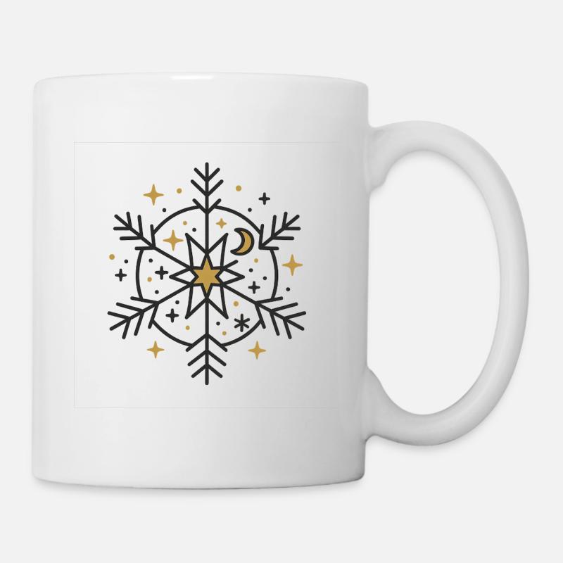 Kosmische Schneeflocke Sternenmond - Tasse - Weiß