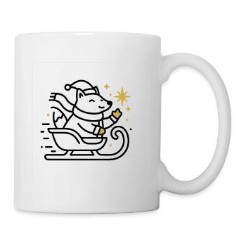Christmas Mouse on Sleigh - Mug - white - Right