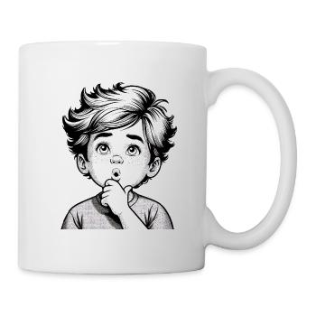 Surprised Thoughtful Boy | Thoughtful Boy - Mug - white - Right
