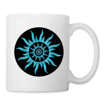 Sonne Spirale Blauer Saphir - Tasse - Weiß - Rechts