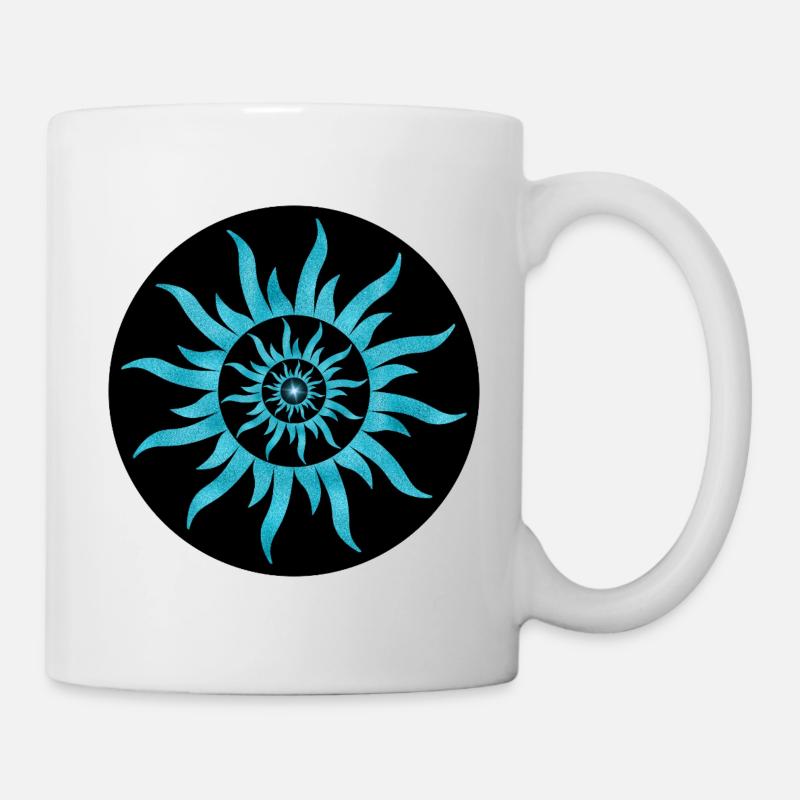 Soleil Spirale Bleu Saphir - Mug blanc - blanc