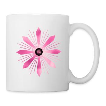 Dazzling radial pink star - Mug - white - Right